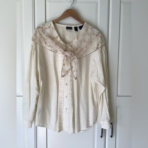 Vintage Linen Lace Blouse